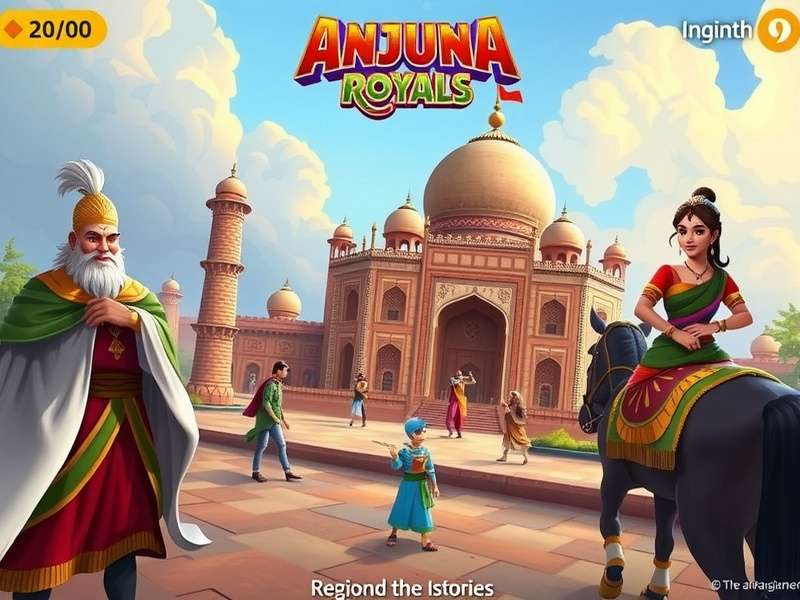 Anjuna Royals gameplay screenshot showing Indian-inspired visuals